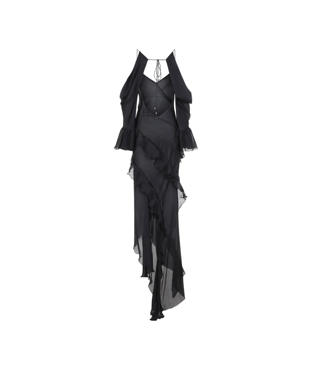 ROBERTO CAVALLI Черное шелковое платье, фото 2