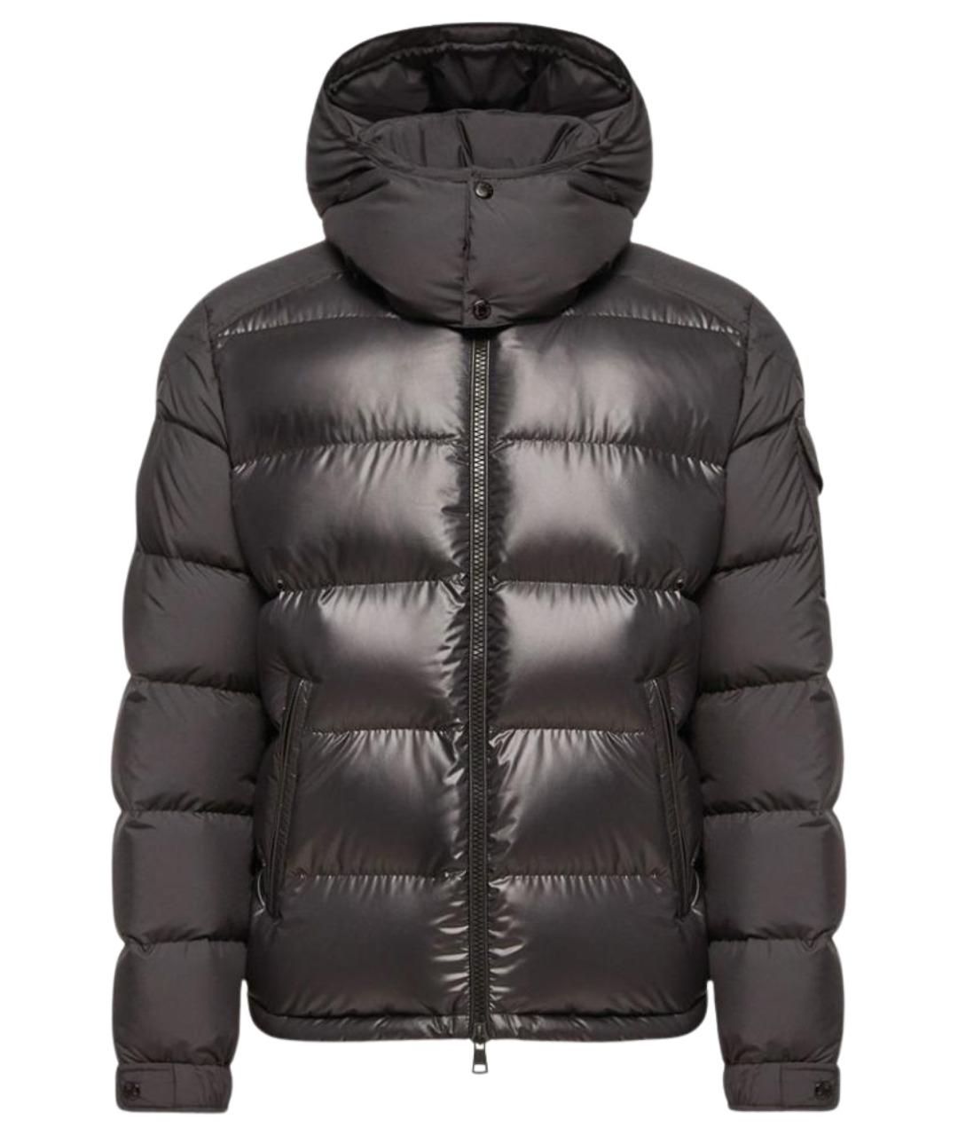 MONCLER Черный полиэстеровый пуховик, фото 1