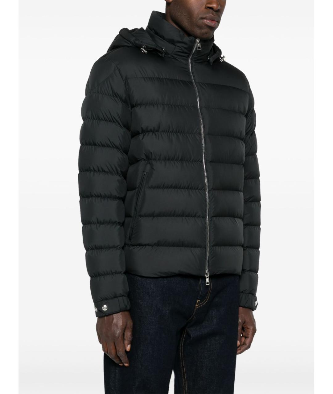 MONCLER Черный полиэстеровый пуховик, фото 4