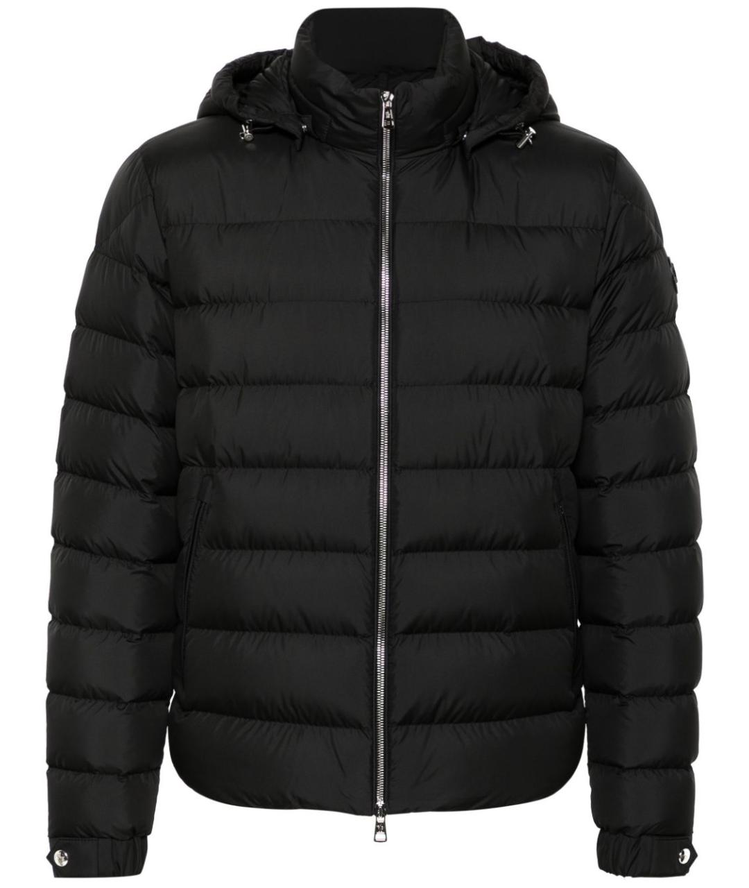 MONCLER Черный полиэстеровый пуховик, фото 1