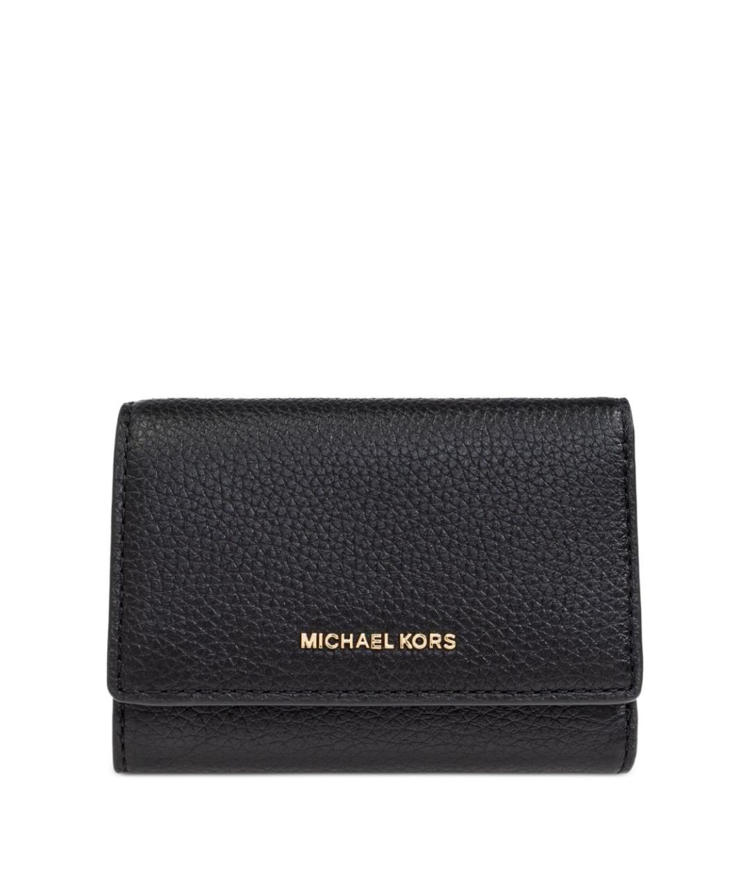 MICHAEL KORS Черный кожаный кошелек, фото 1
