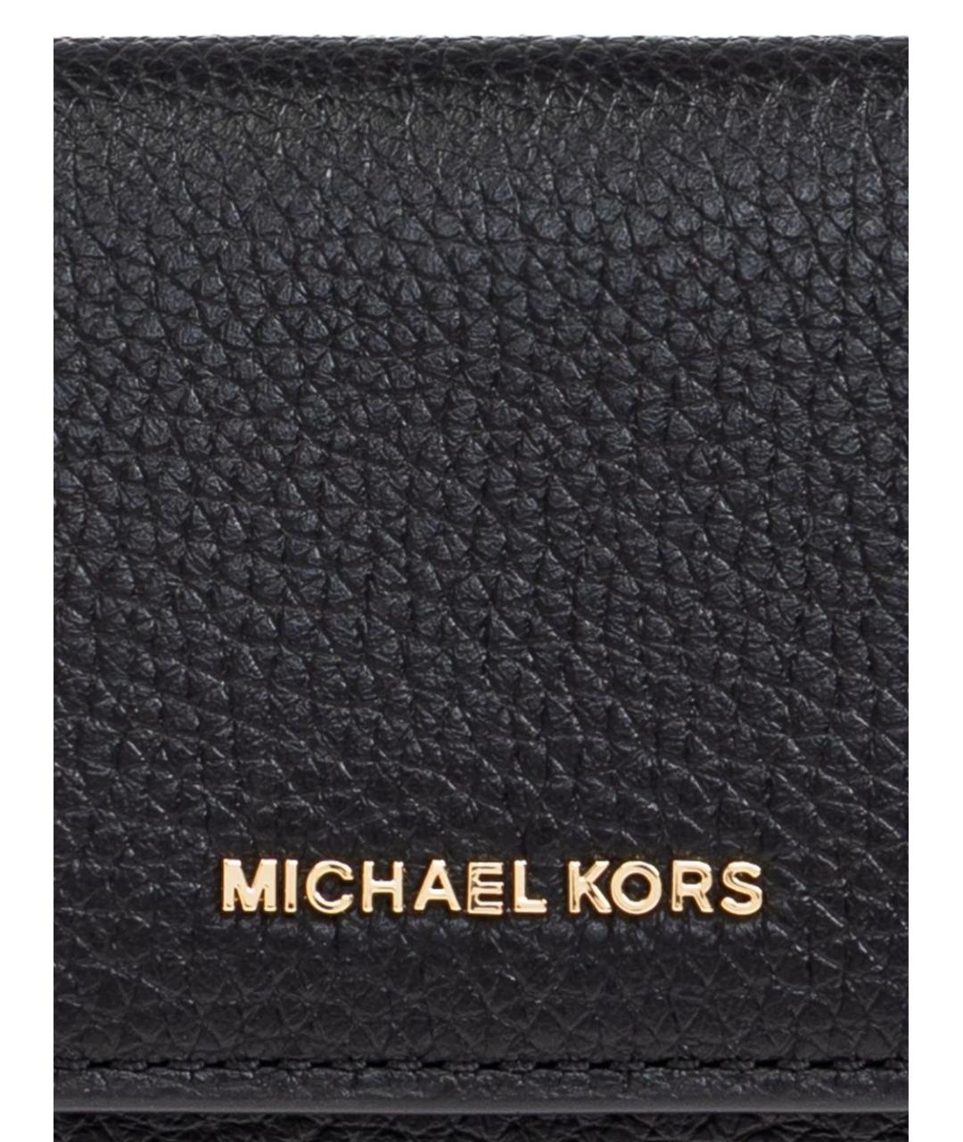 MICHAEL KORS Черный кожаный кошелек, фото 3