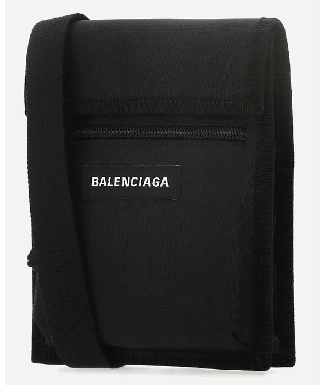 BALENCIAGA Черная жаккардовая сумка на плечо, фото 2