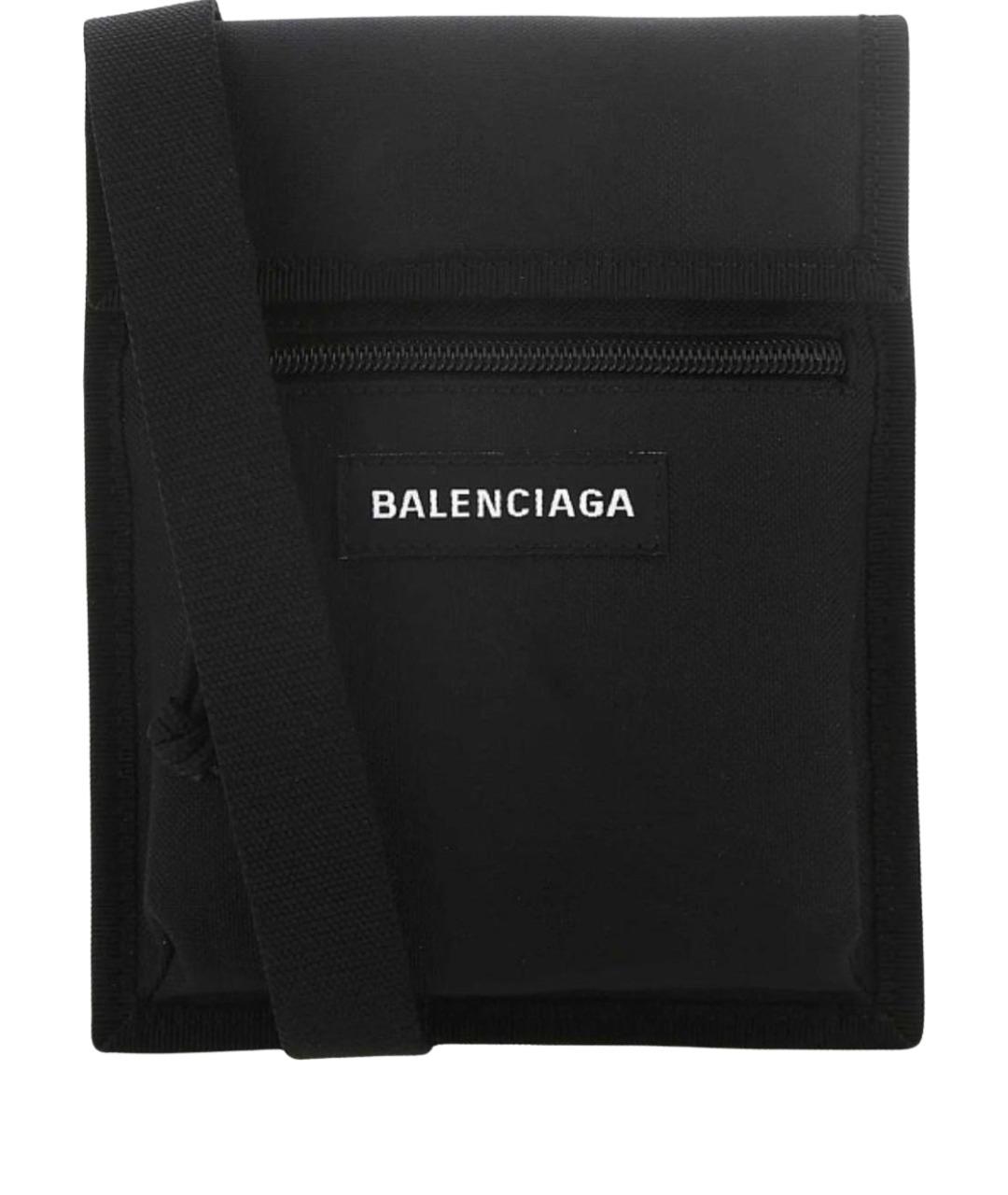 BALENCIAGA Черная жаккардовая сумка на плечо, фото 1