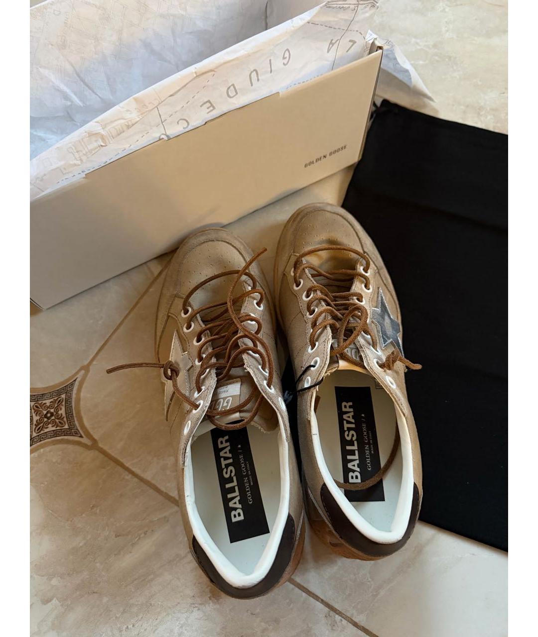 GOLDEN GOOSE Коричневые замшевые высокие кроссовки / кеды, фото 3