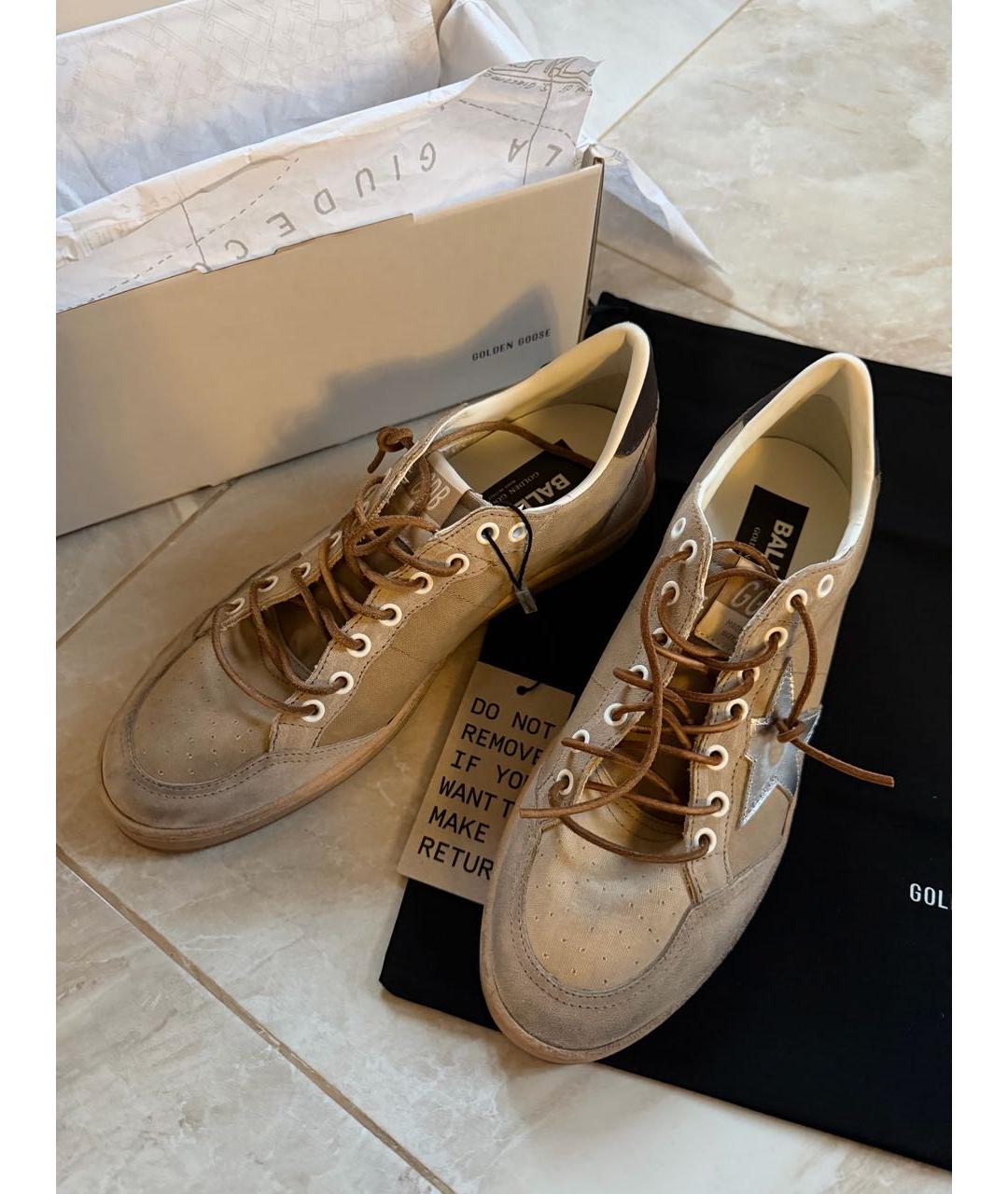GOLDEN GOOSE Коричневые замшевые высокие кроссовки / кеды, фото 2