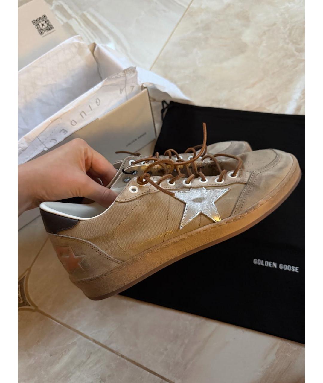 GOLDEN GOOSE Коричневые замшевые высокие кроссовки / кеды, фото 7