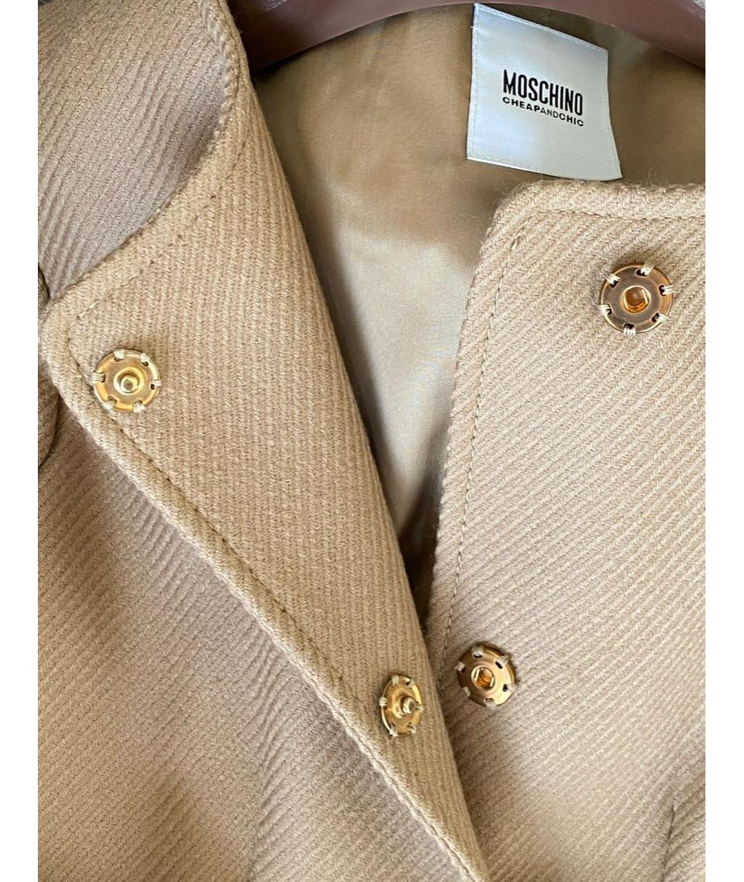 MOSCHINO Бежевое шерстяное пальто, фото 6