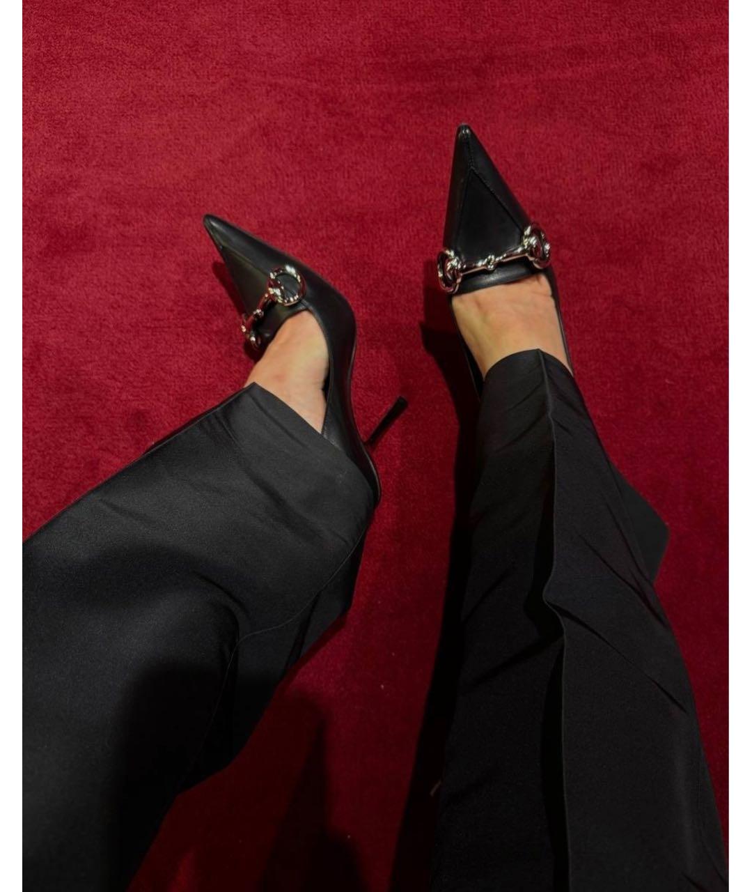 GUCCI Черные кожаные туфли, фото 5