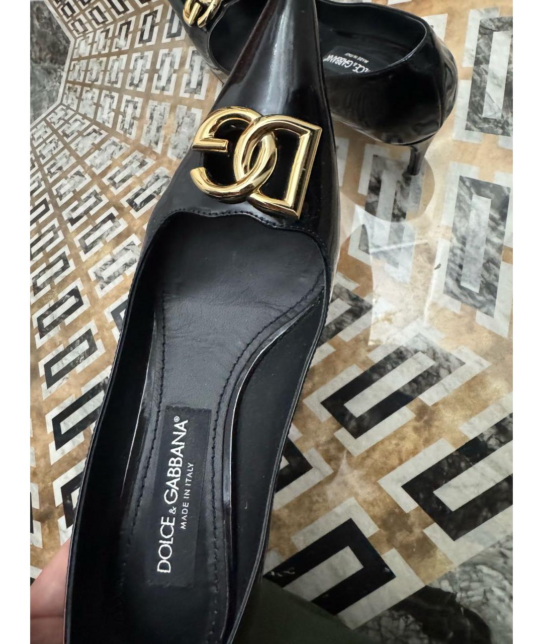 DOLCE&GABBANA Черные туфли из лакированной кожи, фото 3