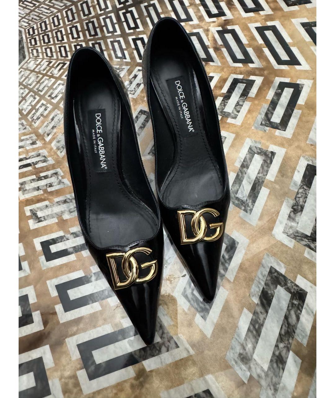DOLCE&GABBANA Черные туфли из лакированной кожи, фото 2