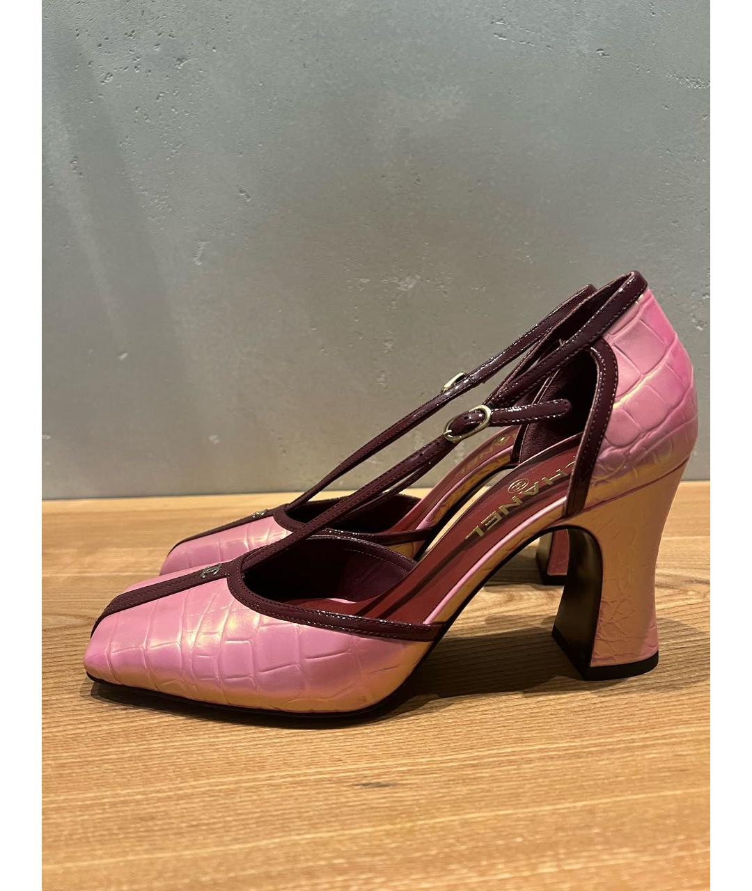 CHANEL Розовые кожаные туфли, фото 5
