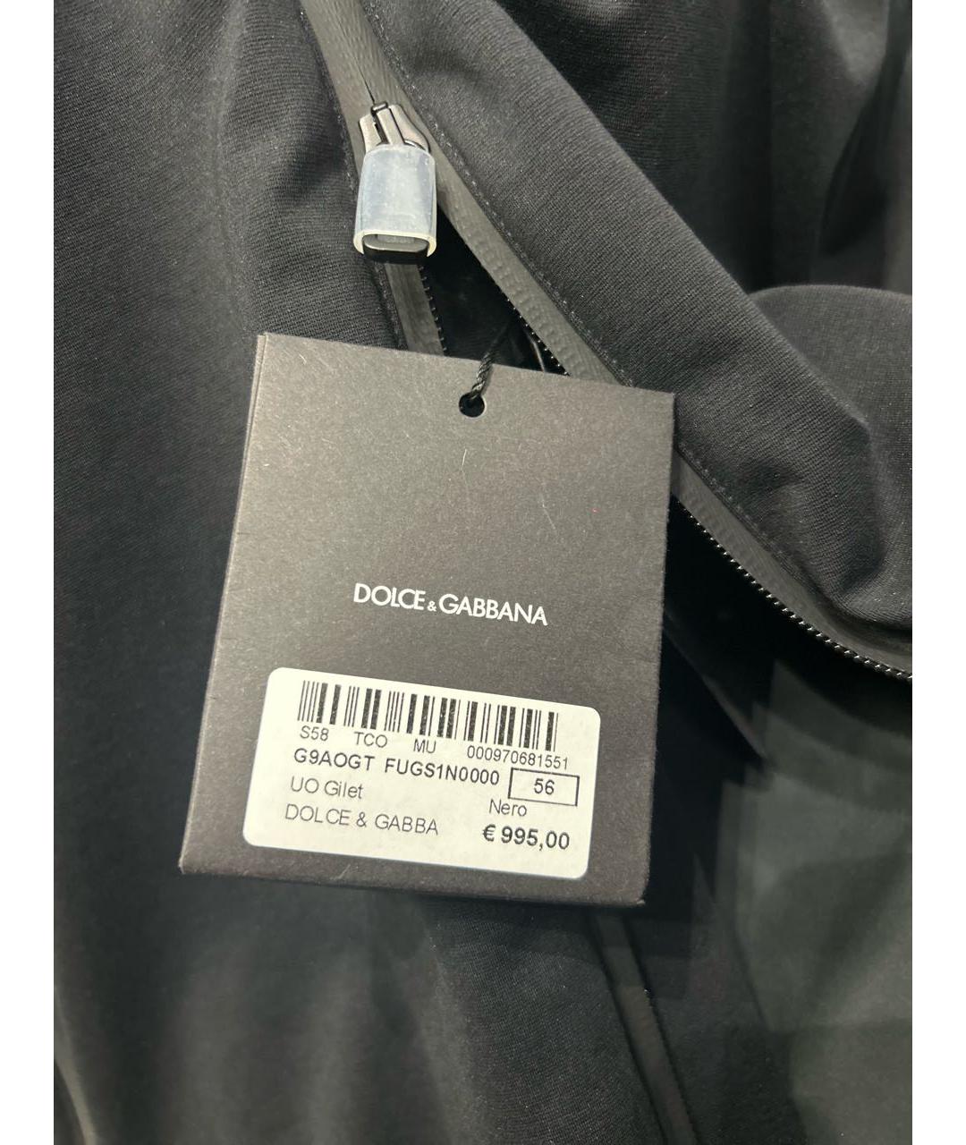 DOLCE&GABBANA Черный хлопко-эластановый жилет, фото 7