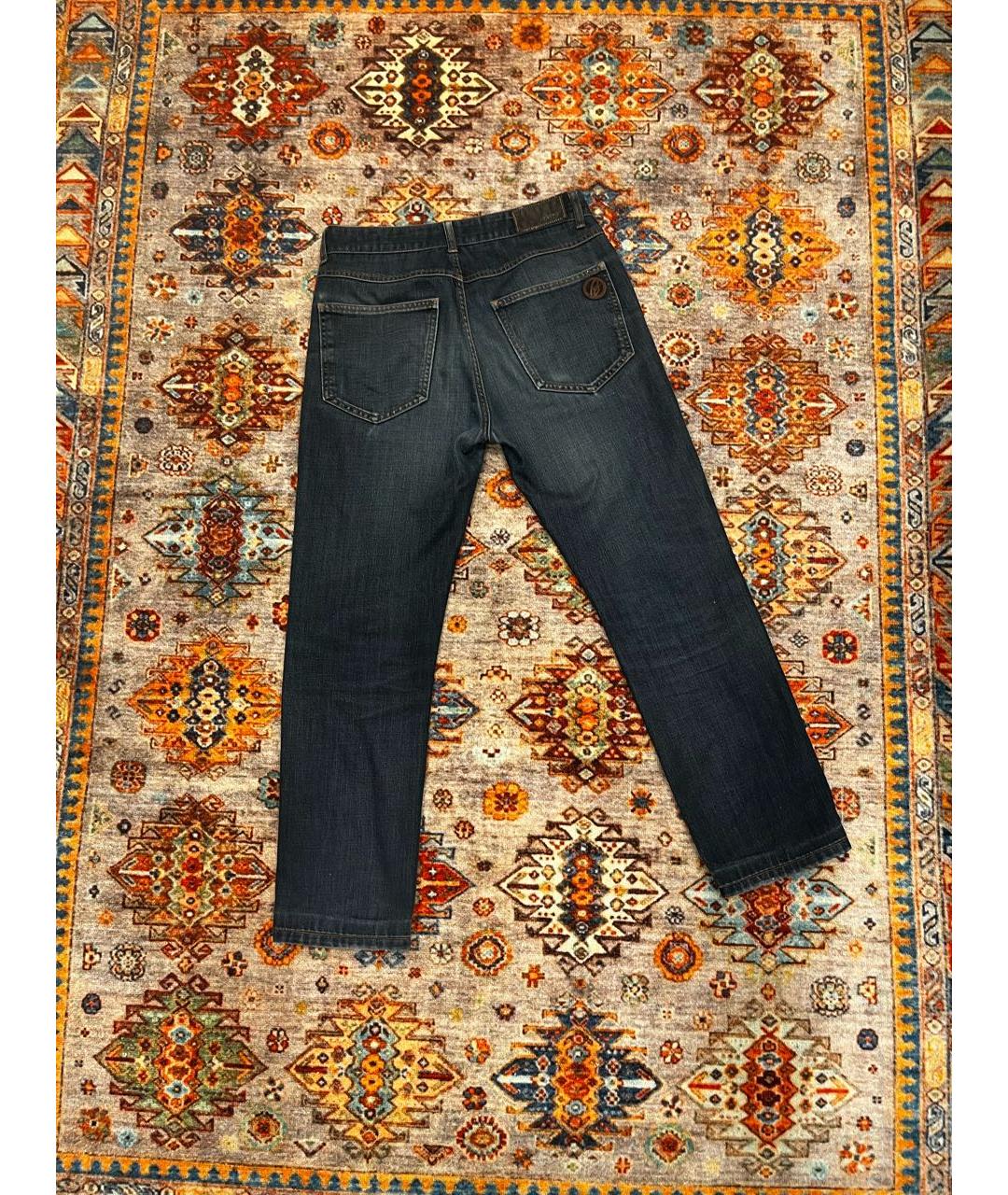 BRIONI Синие хлопковые прямые джинсы, фото 2