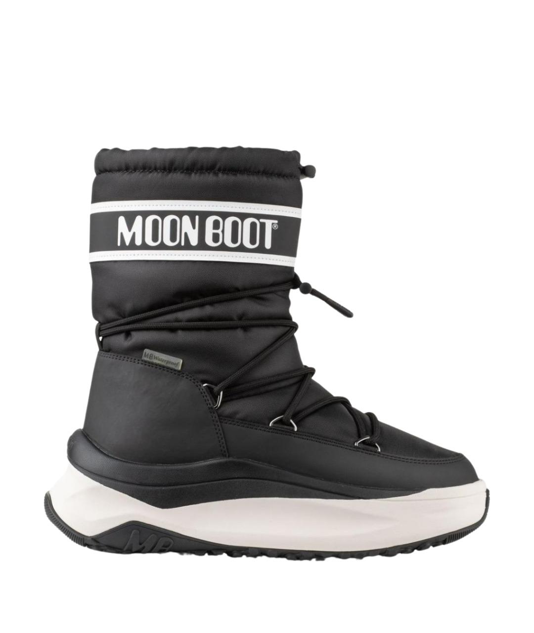 MOON BOOT Черные синтетические высокие ботинки, фото 1
