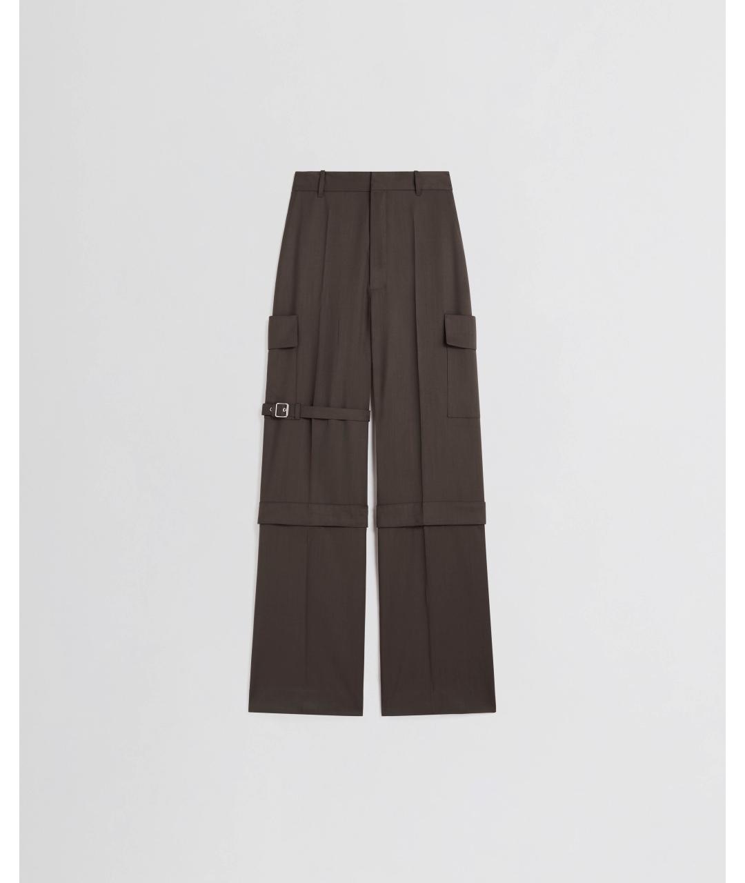 PHOEBE PHILO Коричневые шерстяные прямые брюки, фото 8