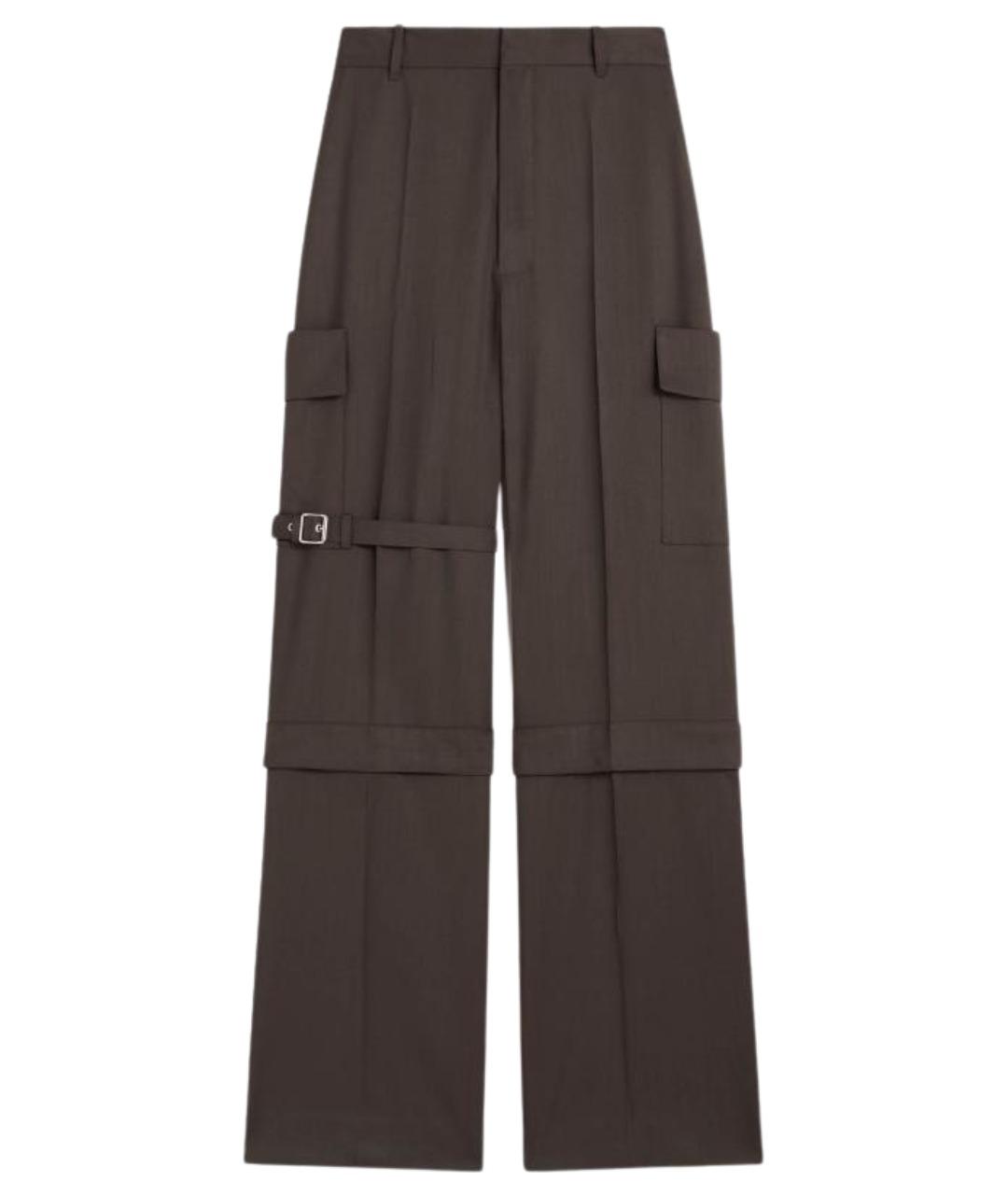 PHOEBE PHILO Коричневые шерстяные прямые брюки, фото 1