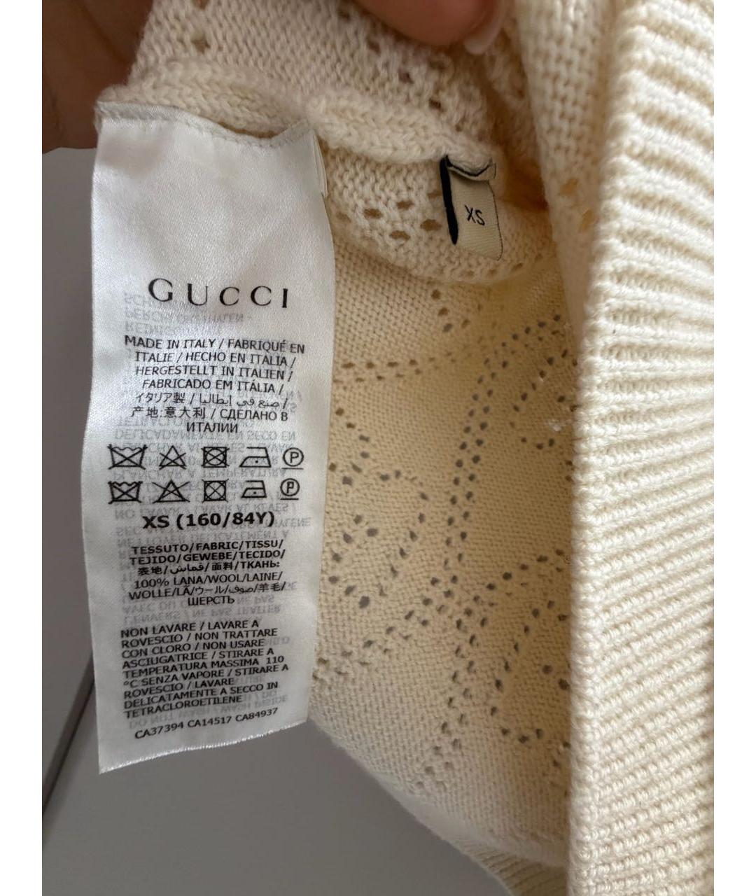 GUCCI Бежевый шерстяной джемпер / свитер, фото 4