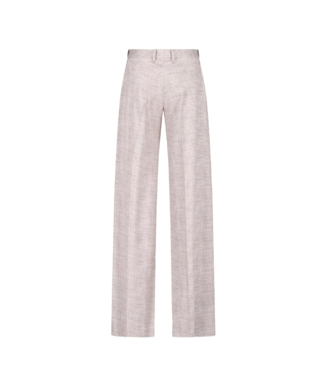 ERMANNO SCERVINO Бежевые вискозные прямые брюки, фото 5