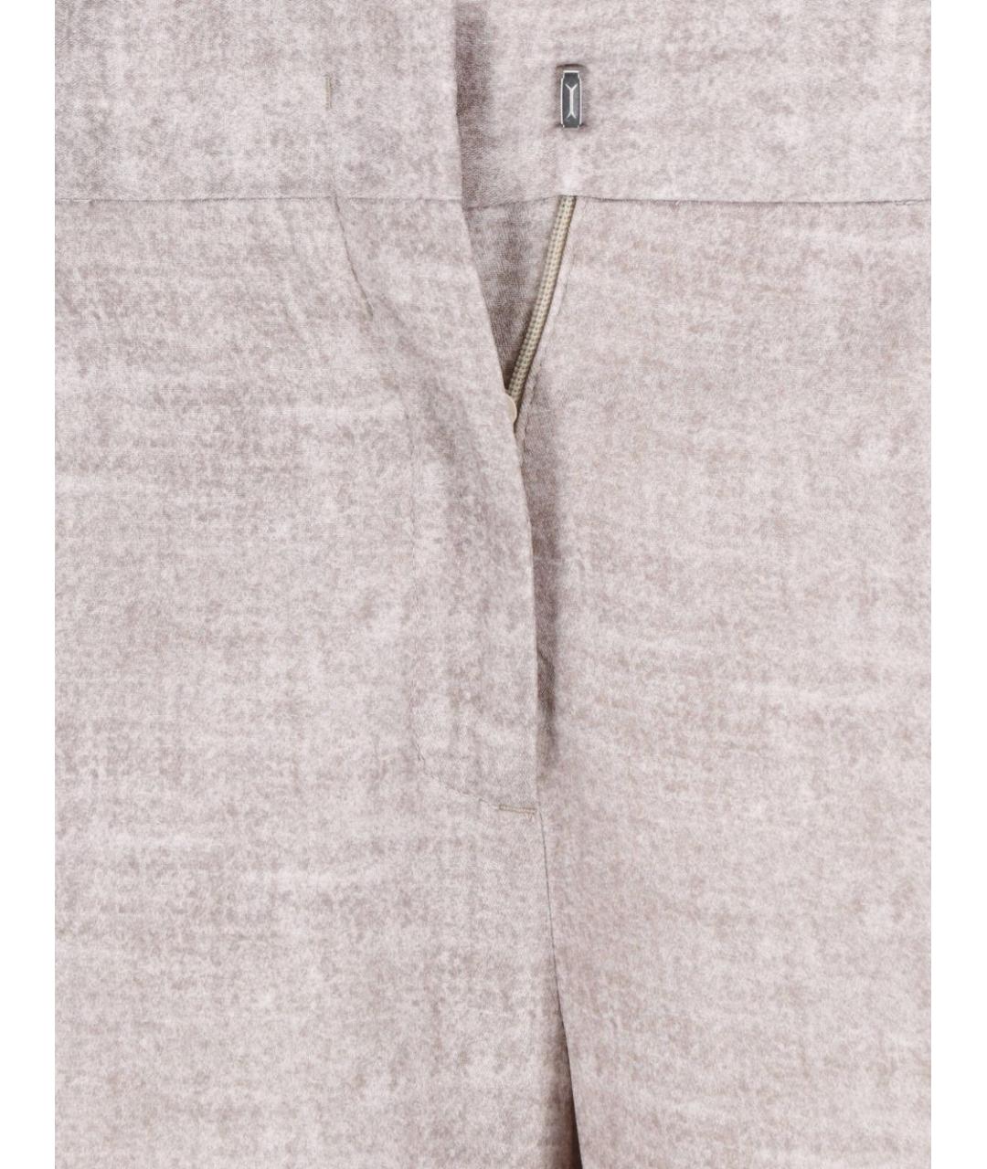 ERMANNO SCERVINO Бежевые вискозные прямые брюки, фото 3