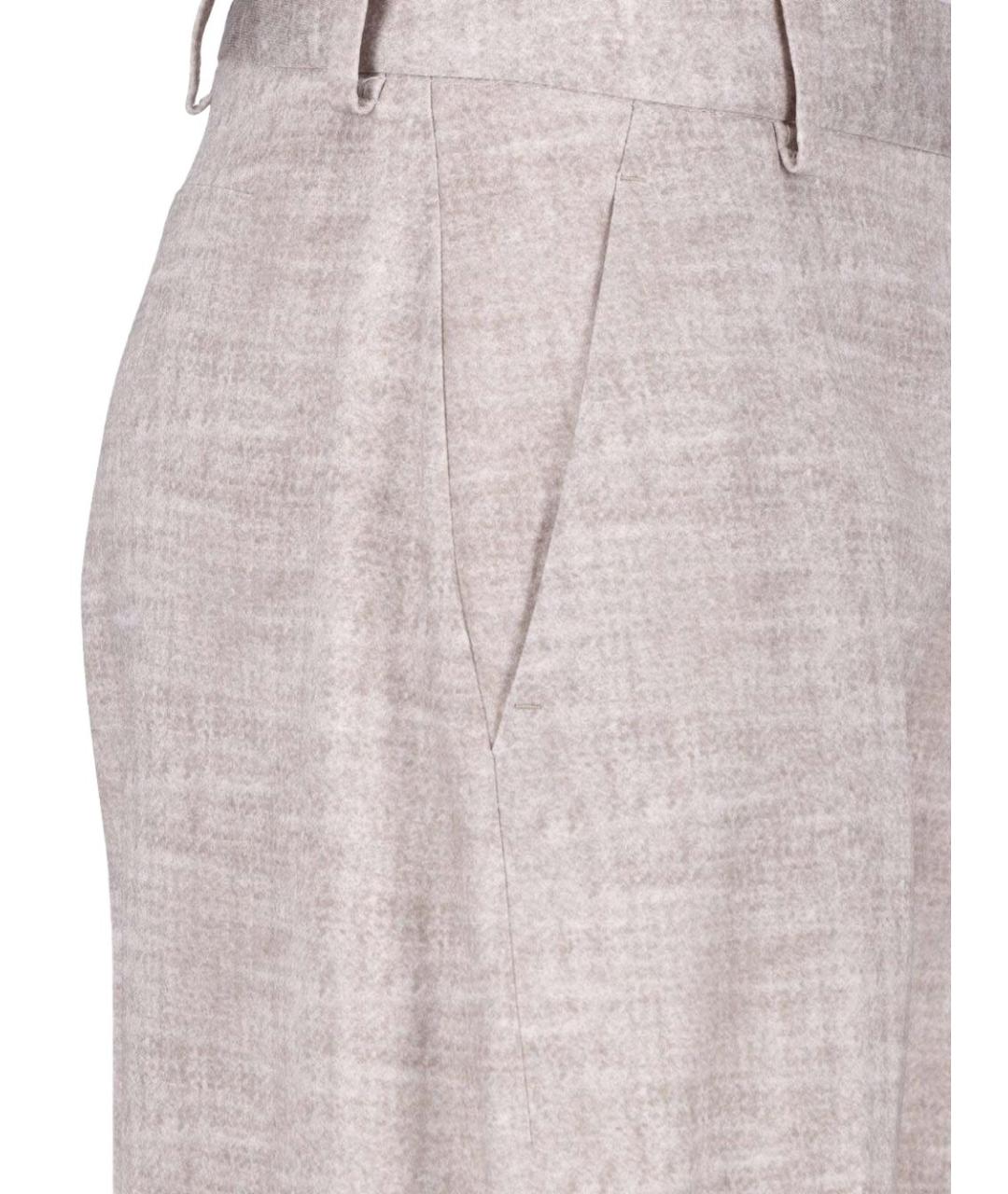 ERMANNO SCERVINO Бежевые вискозные прямые брюки, фото 4