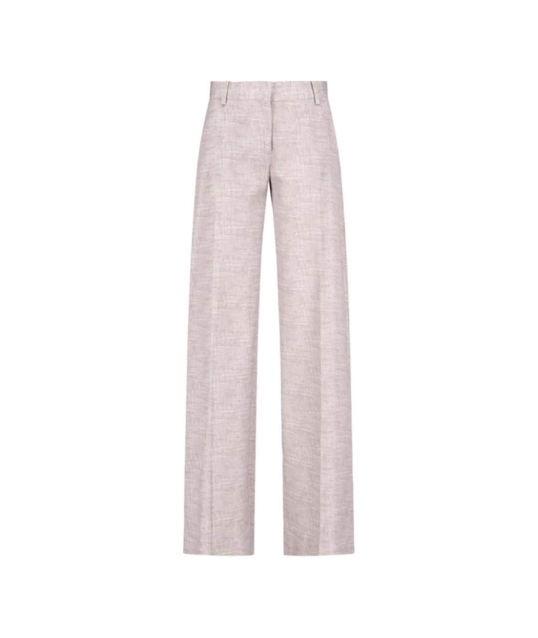 ERMANNO SCERVINO Бежевые вискозные прямые брюки, фото 1