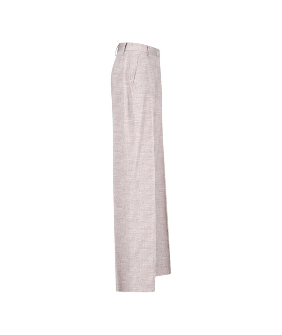 ERMANNO SCERVINO Бежевые вискозные прямые брюки, фото 2