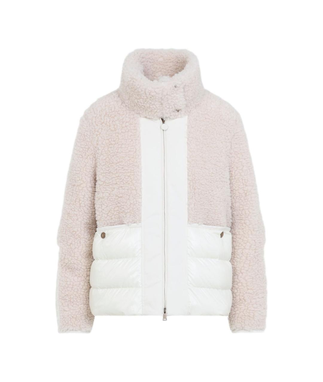 MONCLER Белый полиэстеровый пуховик, фото 5