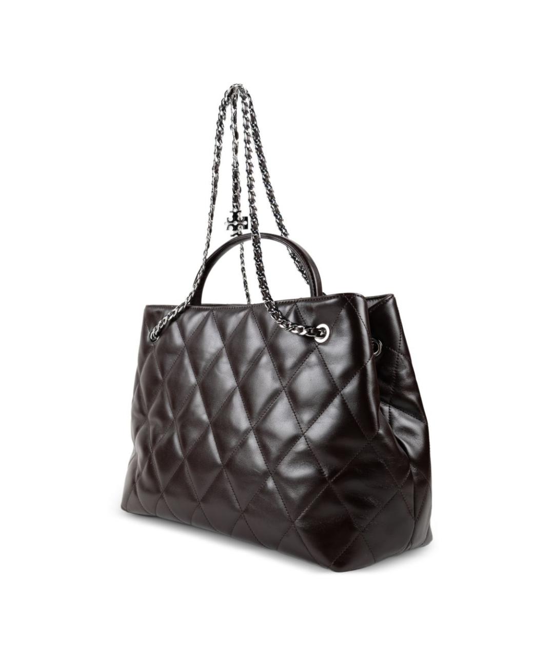 TORY BURCH Коричневая кожаная сумка тоут, фото 4