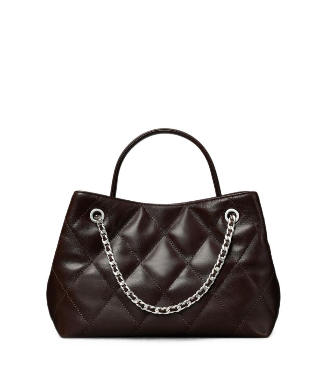TORY BURCH Коричневая кожаная сумка тоут, фото 2