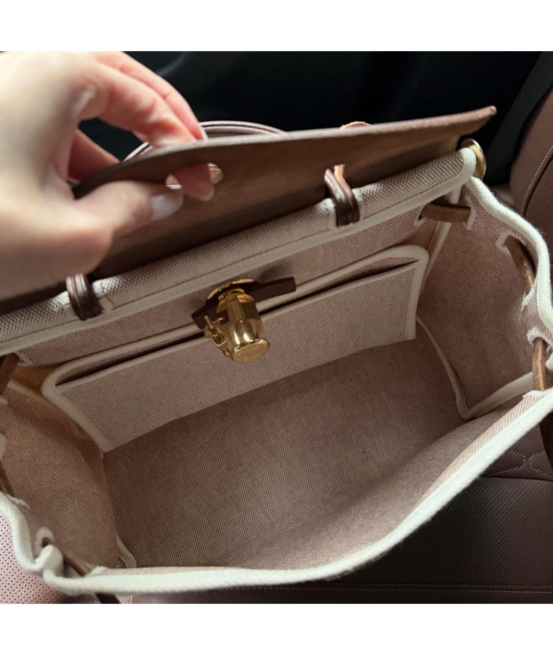 HERMES Коричневая кожаная сумка через плечо, фото 4