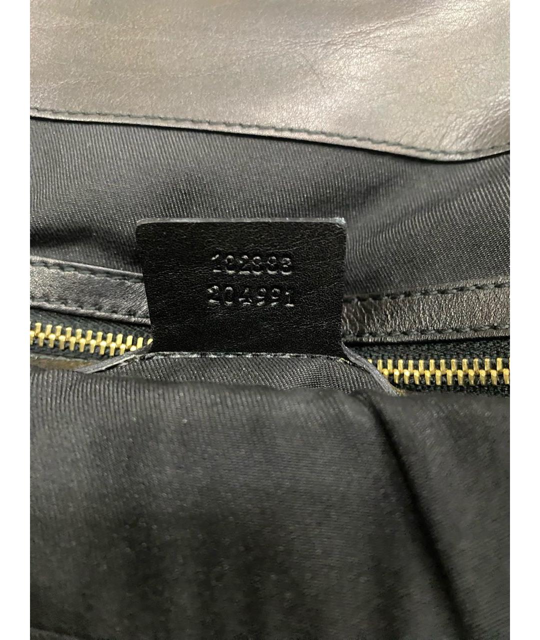 GUCCI Черная сумка с короткими ручками из канвы, фото 6