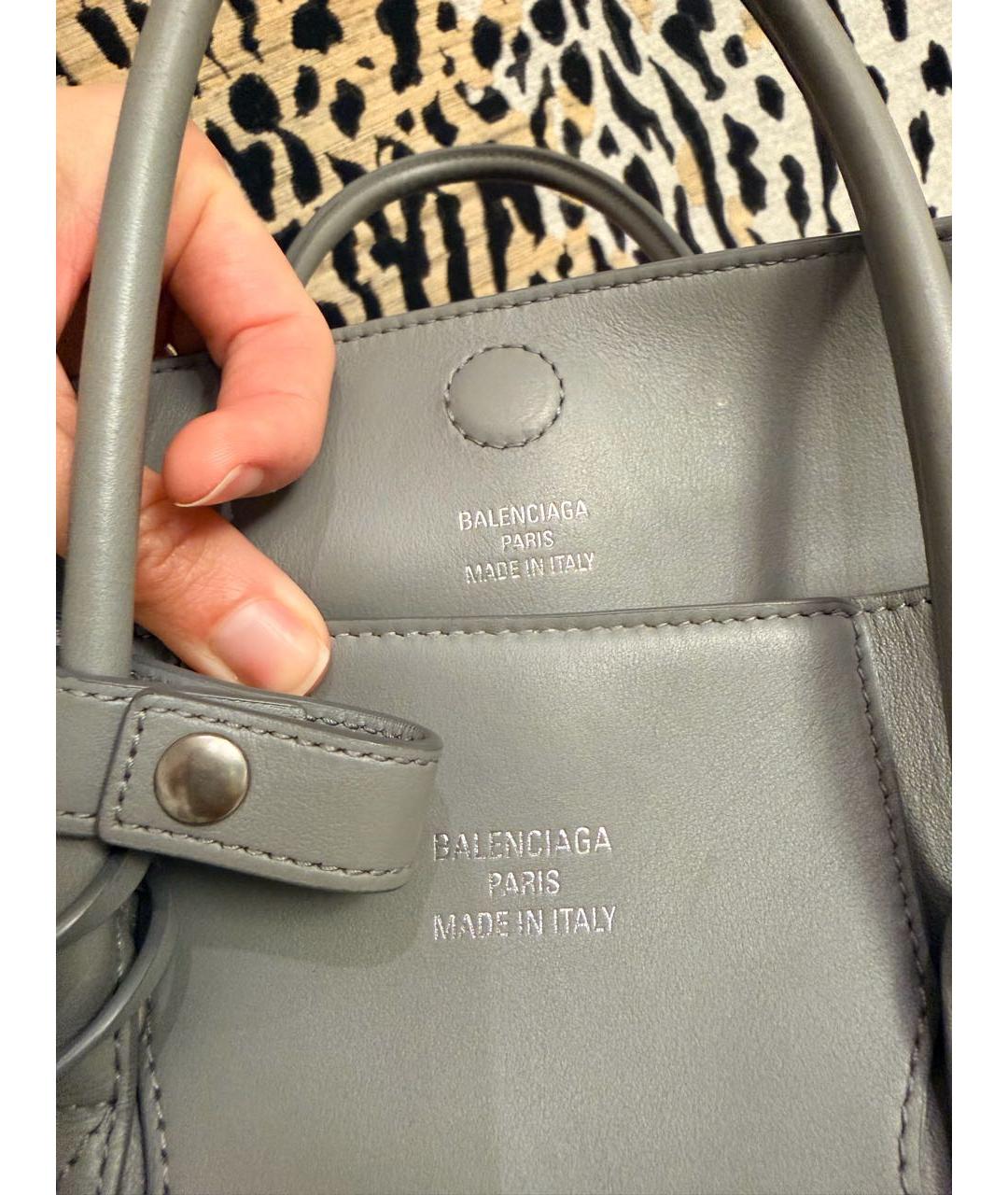 BALENCIAGA Серая кожаная сумка тоут, фото 7