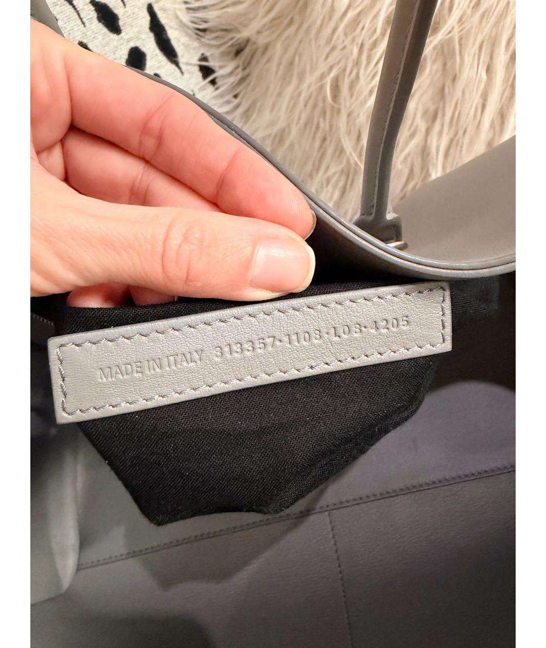 BALENCIAGA Серая кожаная сумка тоут, фото 8