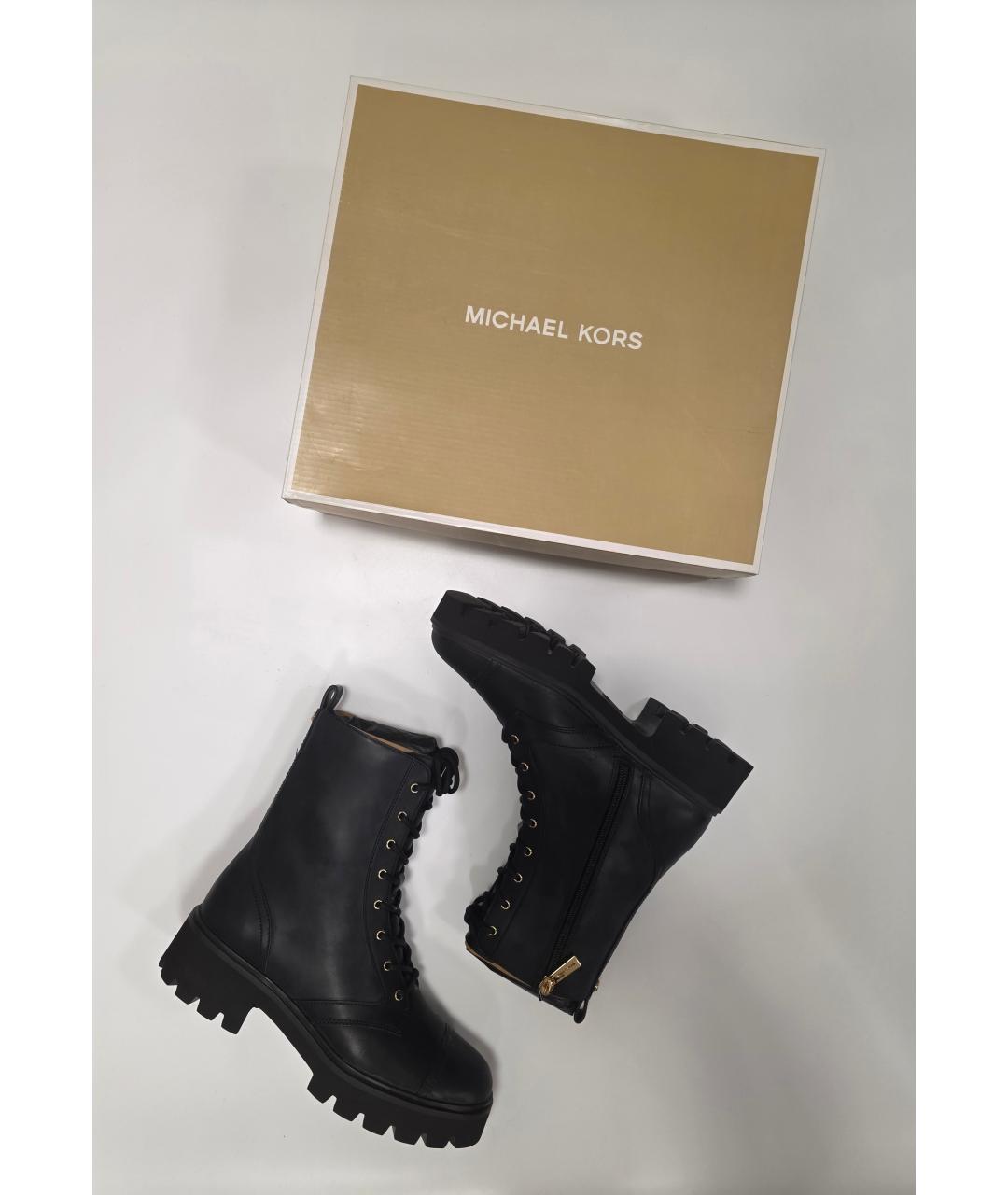MICHAEL KORS Черные ботинки из искусственной кожи, фото 2
