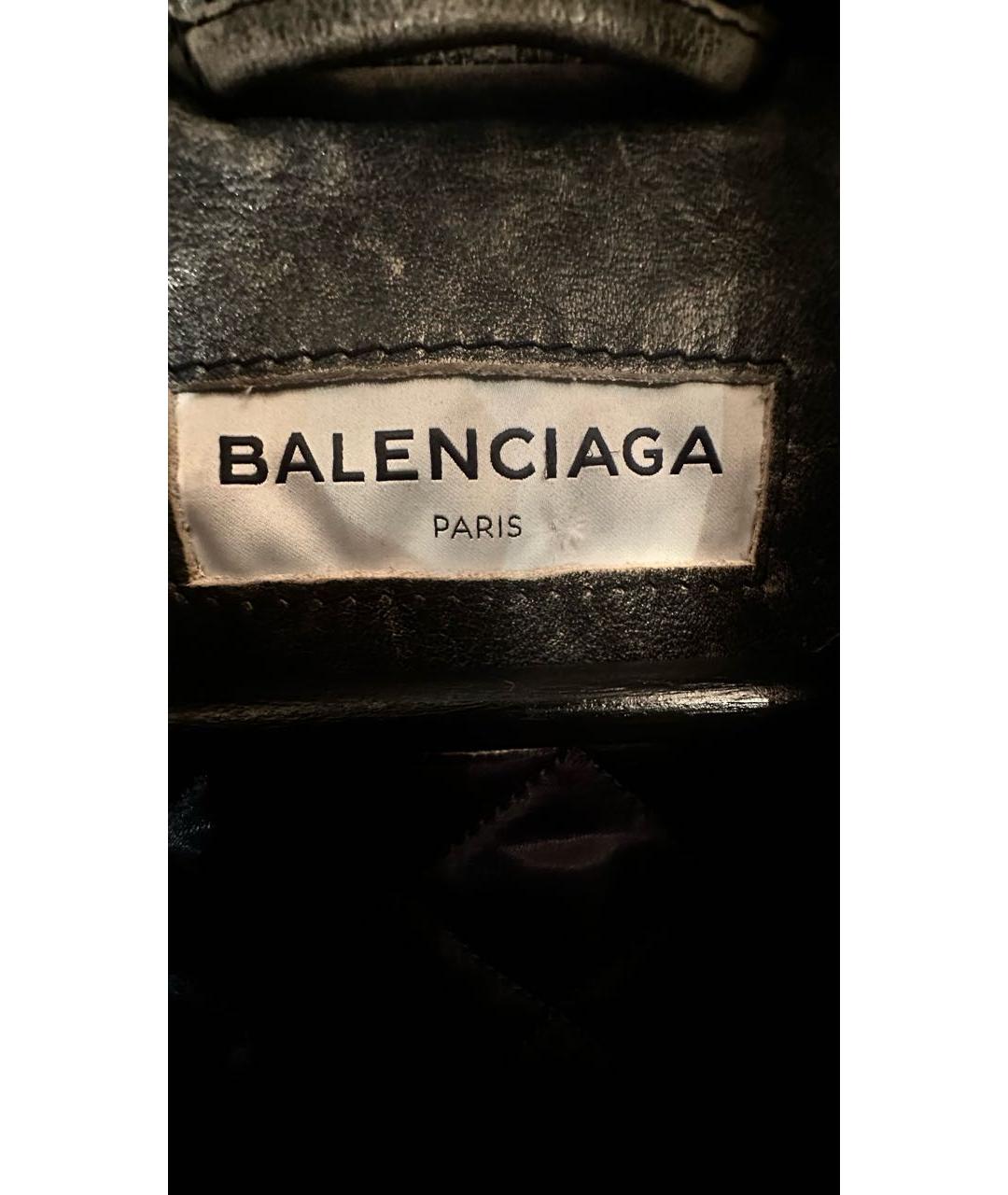 BALENCIAGA Антрацитовая кожаная куртка, фото 3