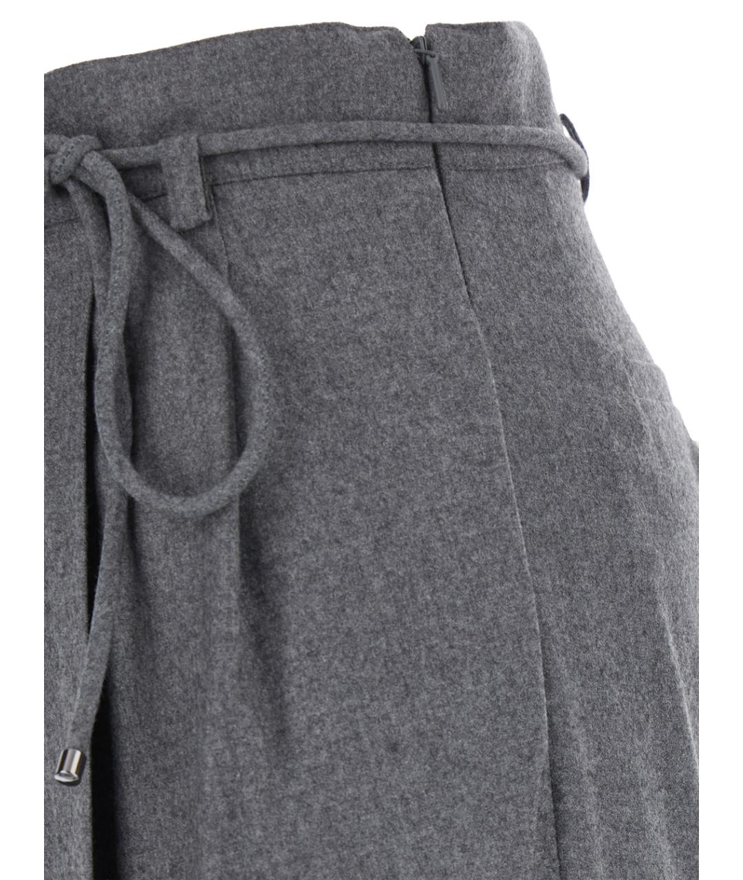 MAX MARA Серые кашемировые прямые брюки, фото 3