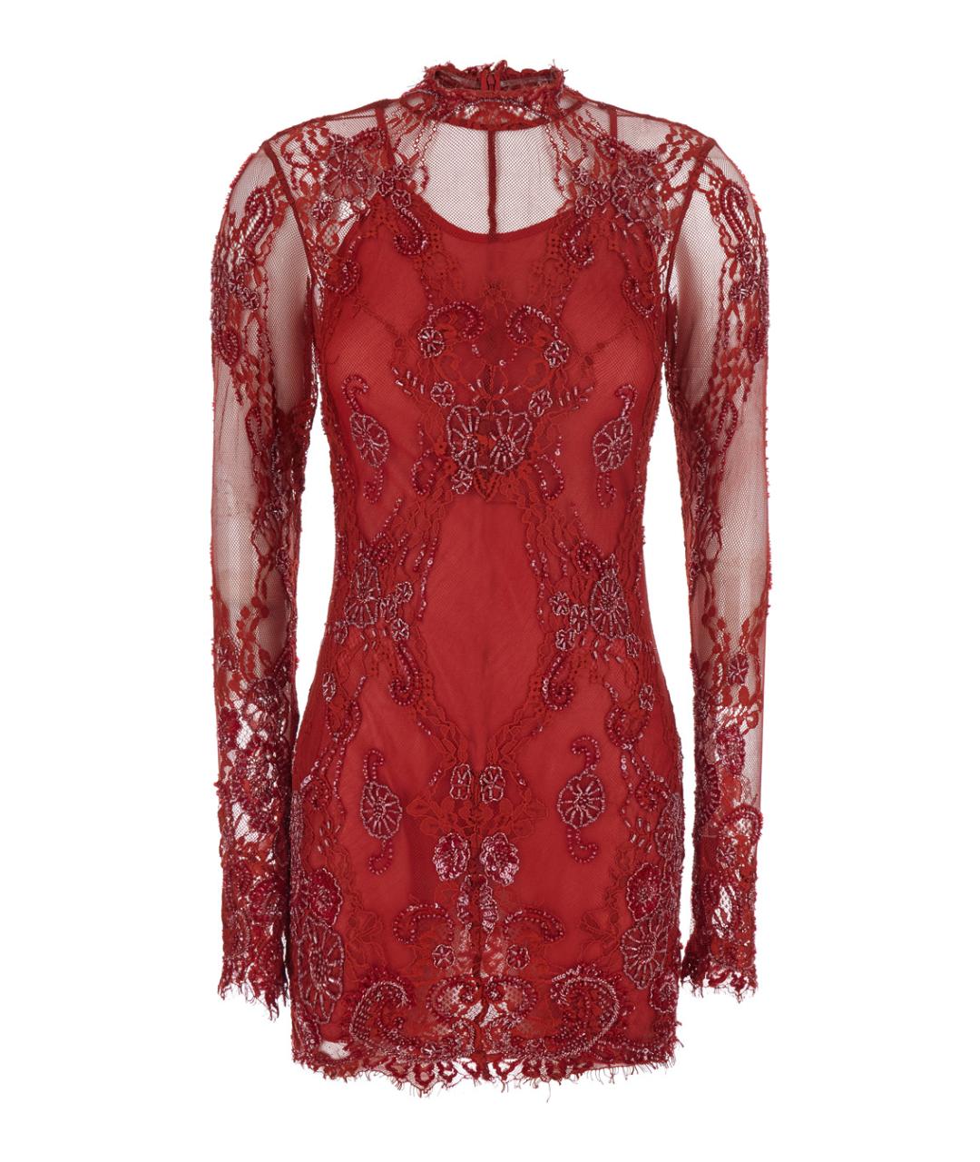 BLUMARINE Красное полиамидовое вечернее платье, фото 1