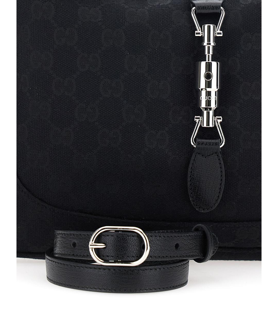 GUCCI Черная сумка через плечо из канвы, фото 3