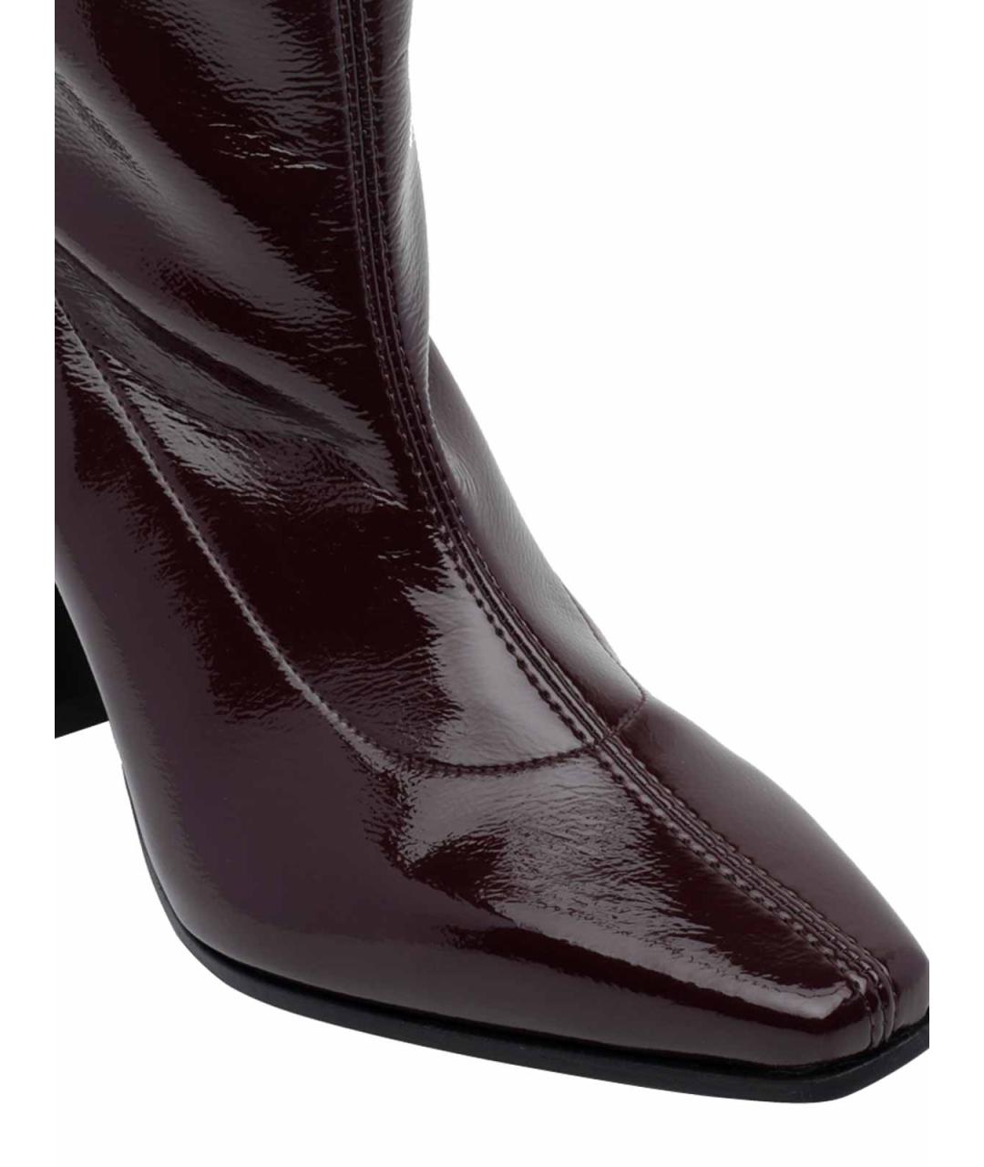 STUART WEITZMAN Бордовые кожаные ботильоны, фото 4