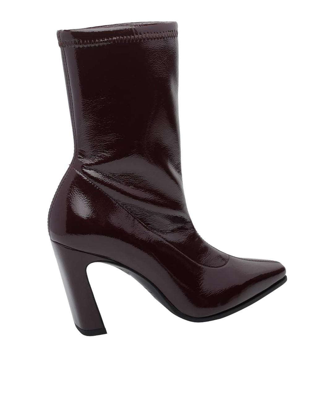 STUART WEITZMAN Бордовые кожаные ботильоны, фото 3