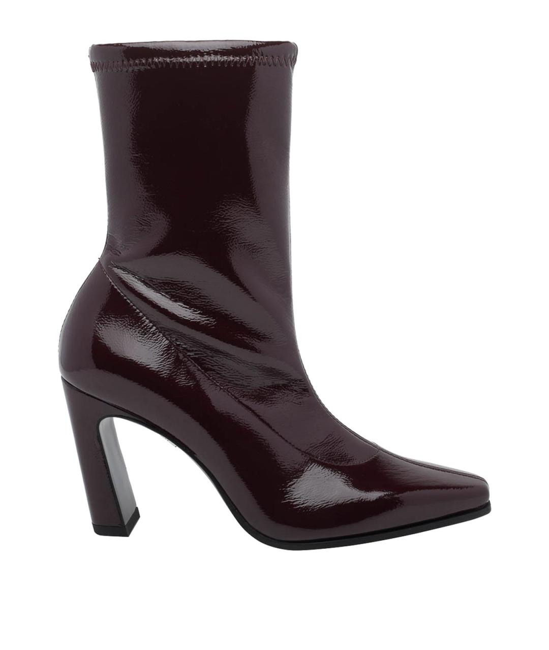 STUART WEITZMAN Бордовые кожаные ботильоны, фото 1