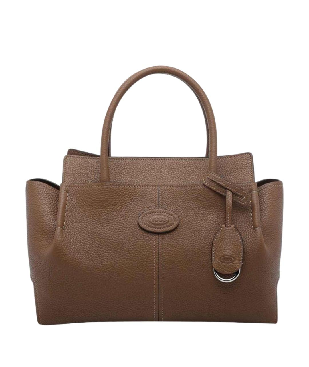 TOD'S Коричневая кожаная сумка тоут, фото 1