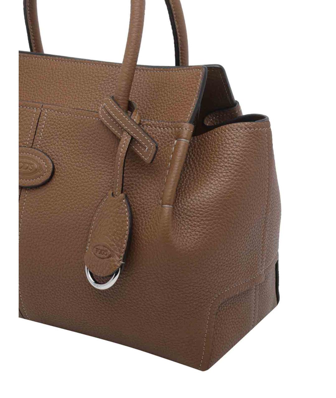 TOD'S Коричневая кожаная сумка тоут, фото 4