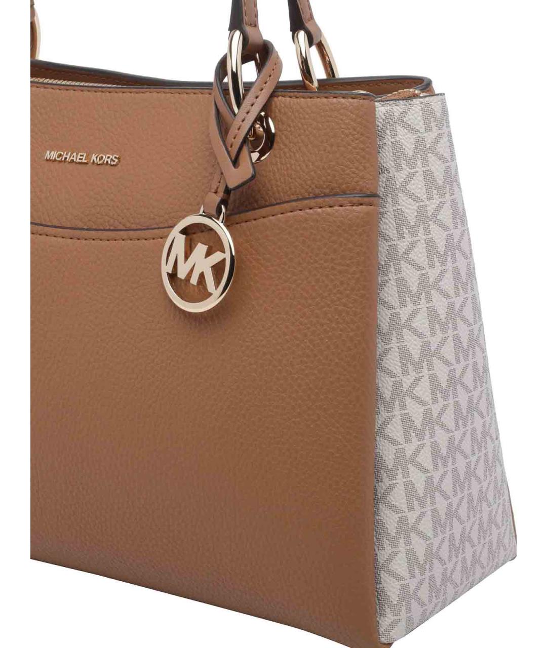MICHAEL MICHAEL KORS Бежевая кожаная сумка тоут, фото 4