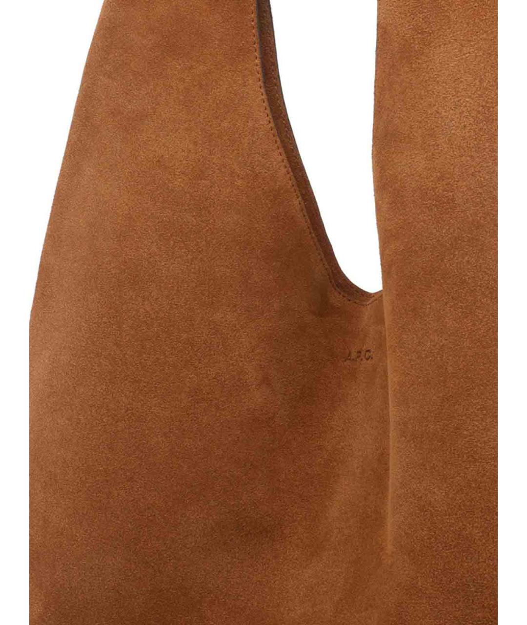A.P.C. Коричневая замшевая сумка тоут, фото 4