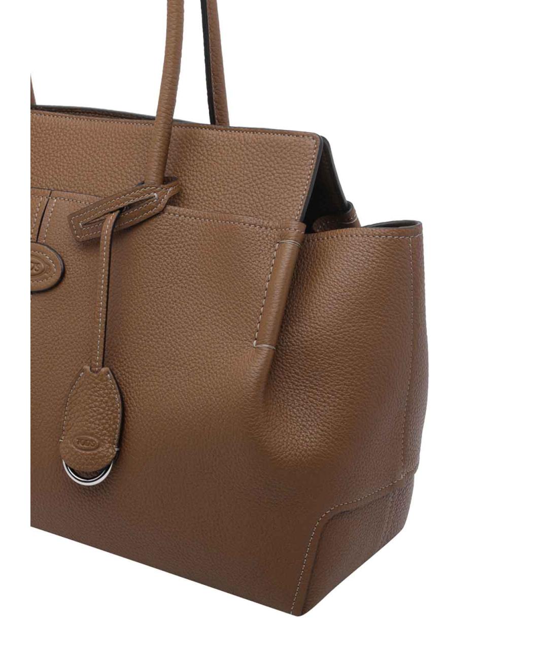 TOD'S Коричневая кожаная сумка тоут, фото 4