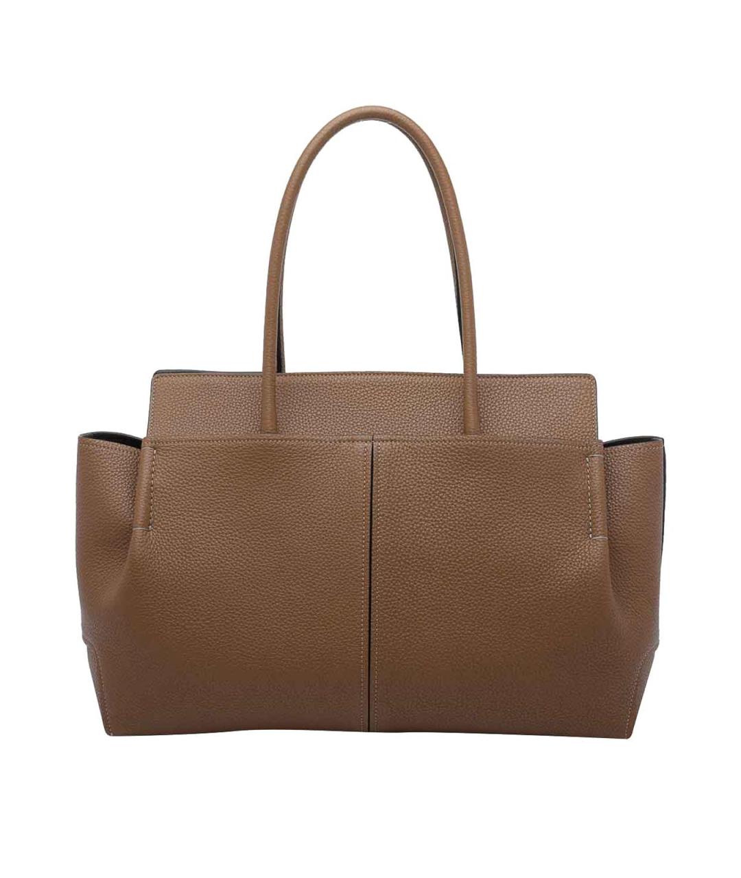TOD'S Коричневая кожаная сумка тоут, фото 3