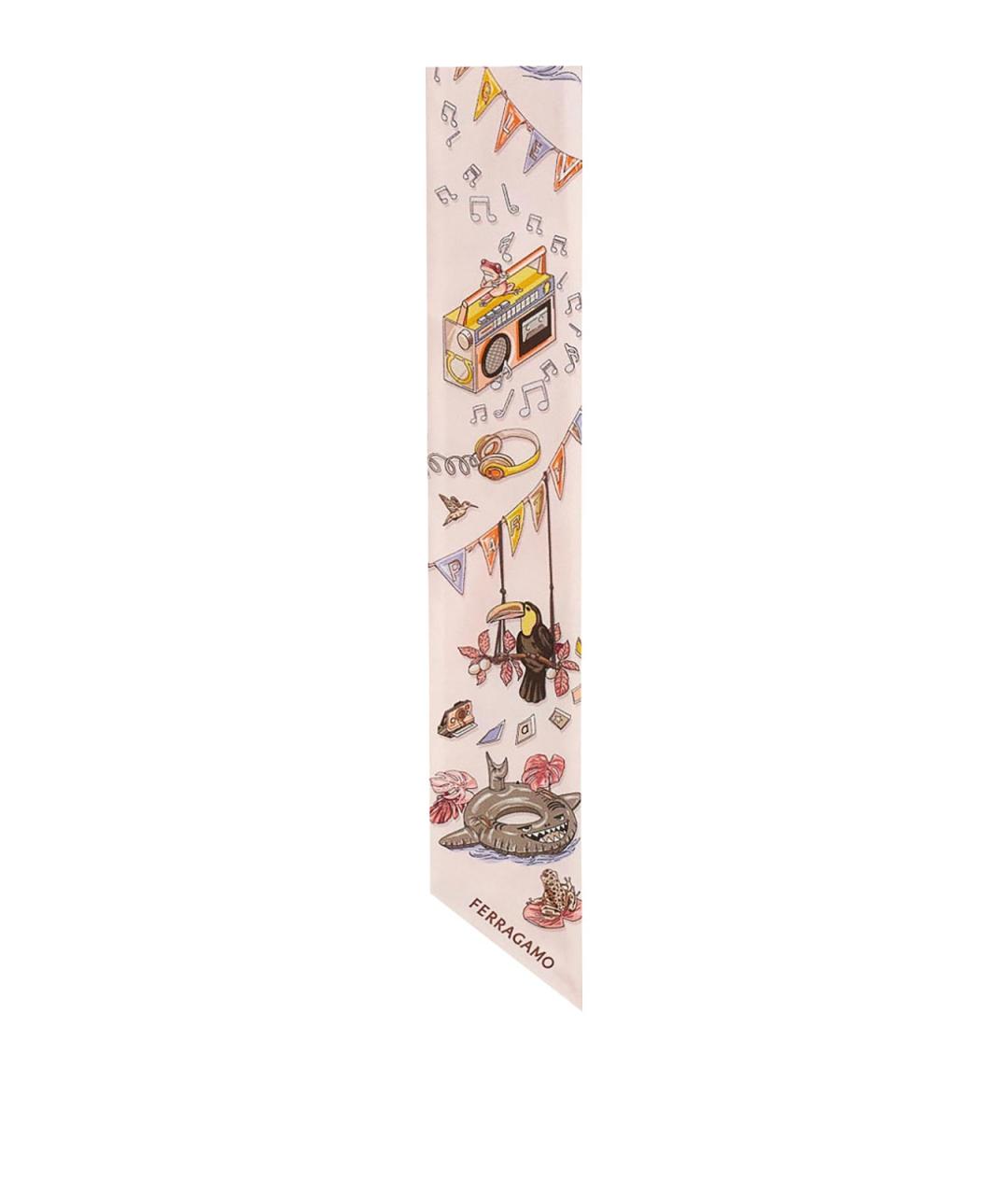 FERRAGAMO Мульти шелковый шарф, фото 4