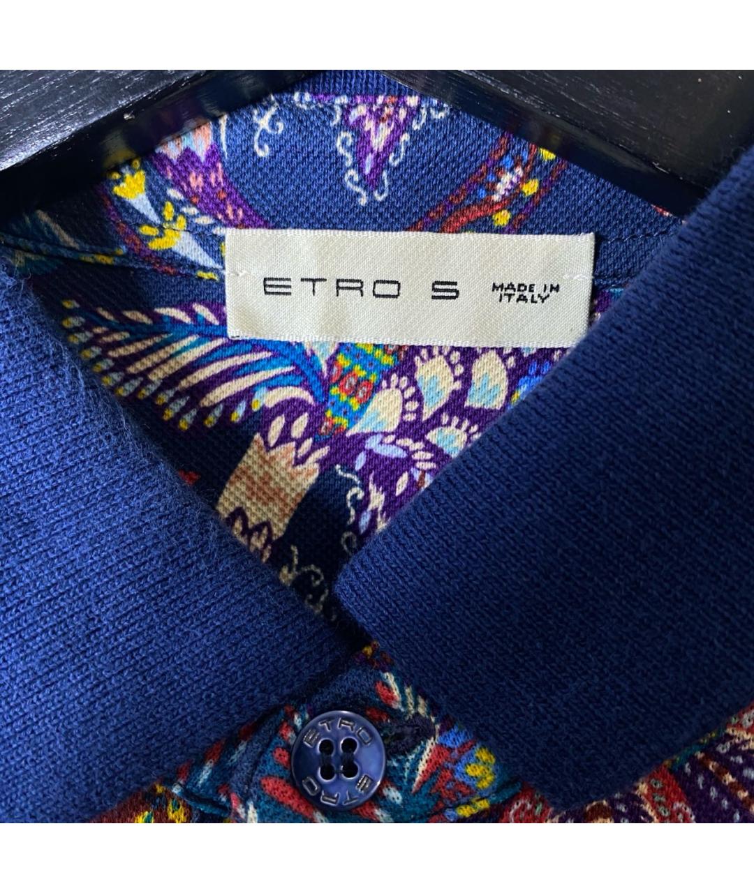 ETRO Мульти хлопко-шерстяное поло с коротким рукавом, фото 7